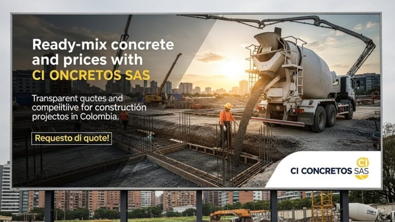 Concreto premezclado y precios con CI CONCRETOS SAS. Cotizaciones transparentes y precios competitivos para obras Colombia. ¡Solicite cotización!