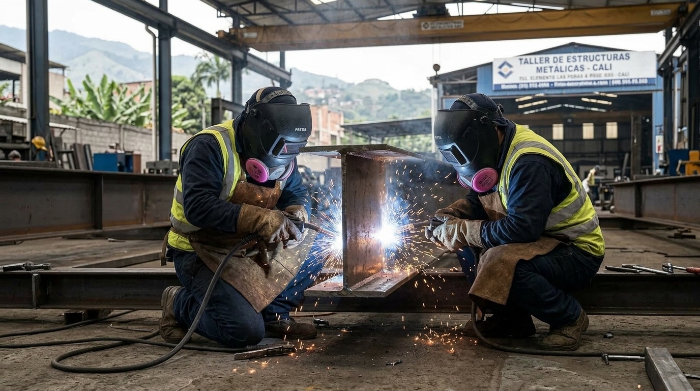 Ensamble de vigas de acero estructural de alta sismicidad en Cali con CI CONCRETOS SAS