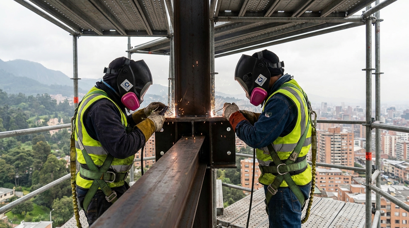 Soldadura y ensamble en andamios certificados para estructuras metálicas en Bogotá