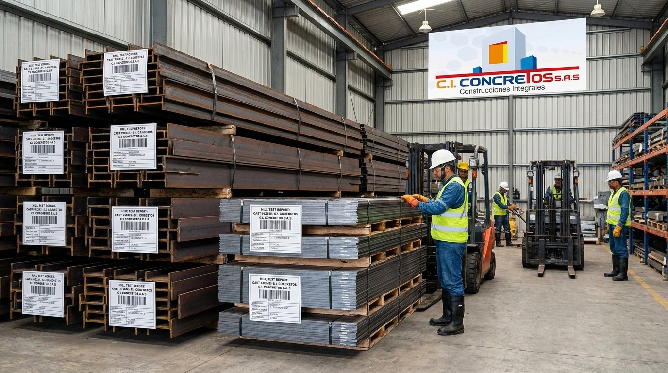 Almacén de perfiles IPE, HEA y planchas de acero estructural para obras en Bogotá
