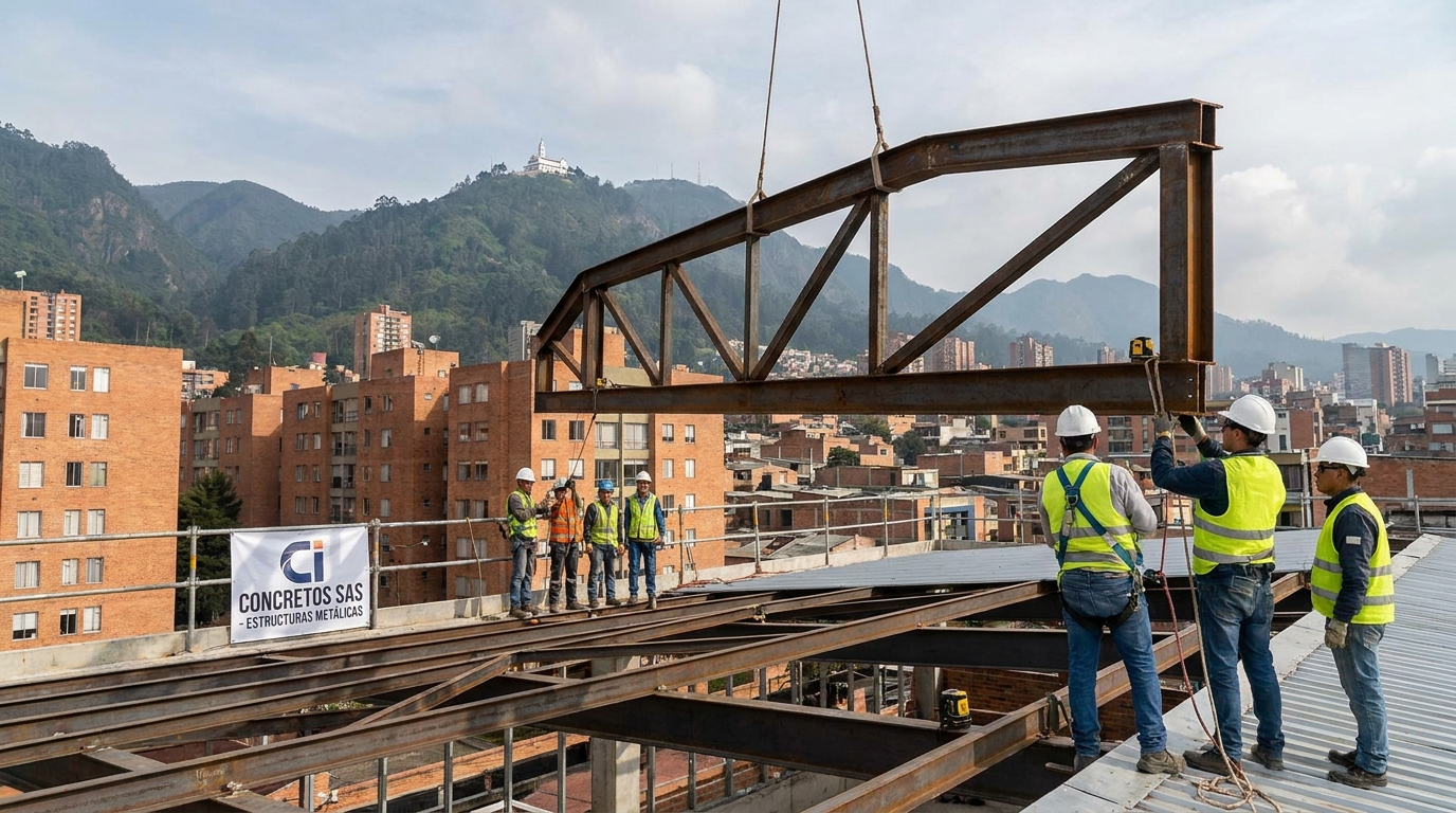 Mezzanine industrial de acero con Steel Deck y barandas de seguridad en Soledad