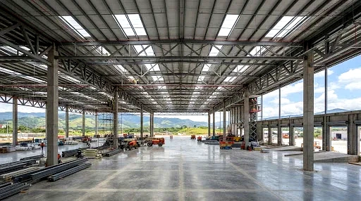 Nave logística de gran luz en Yumbo con cerchas de más de 35 metros