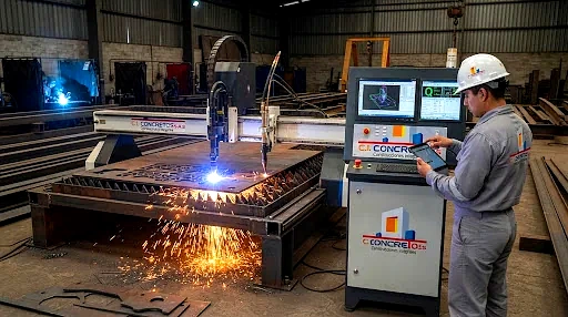 Corte computarizado CNC plasma de placas de acero ASTM A572