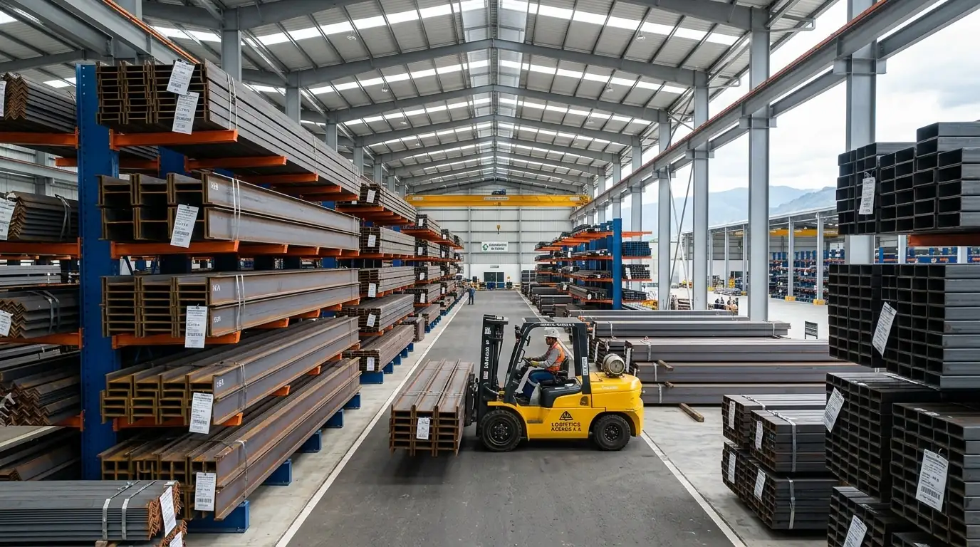 Recepción y diagnóstico de perfiles de acero ASTM A36/A572 en planta de Barranquilla