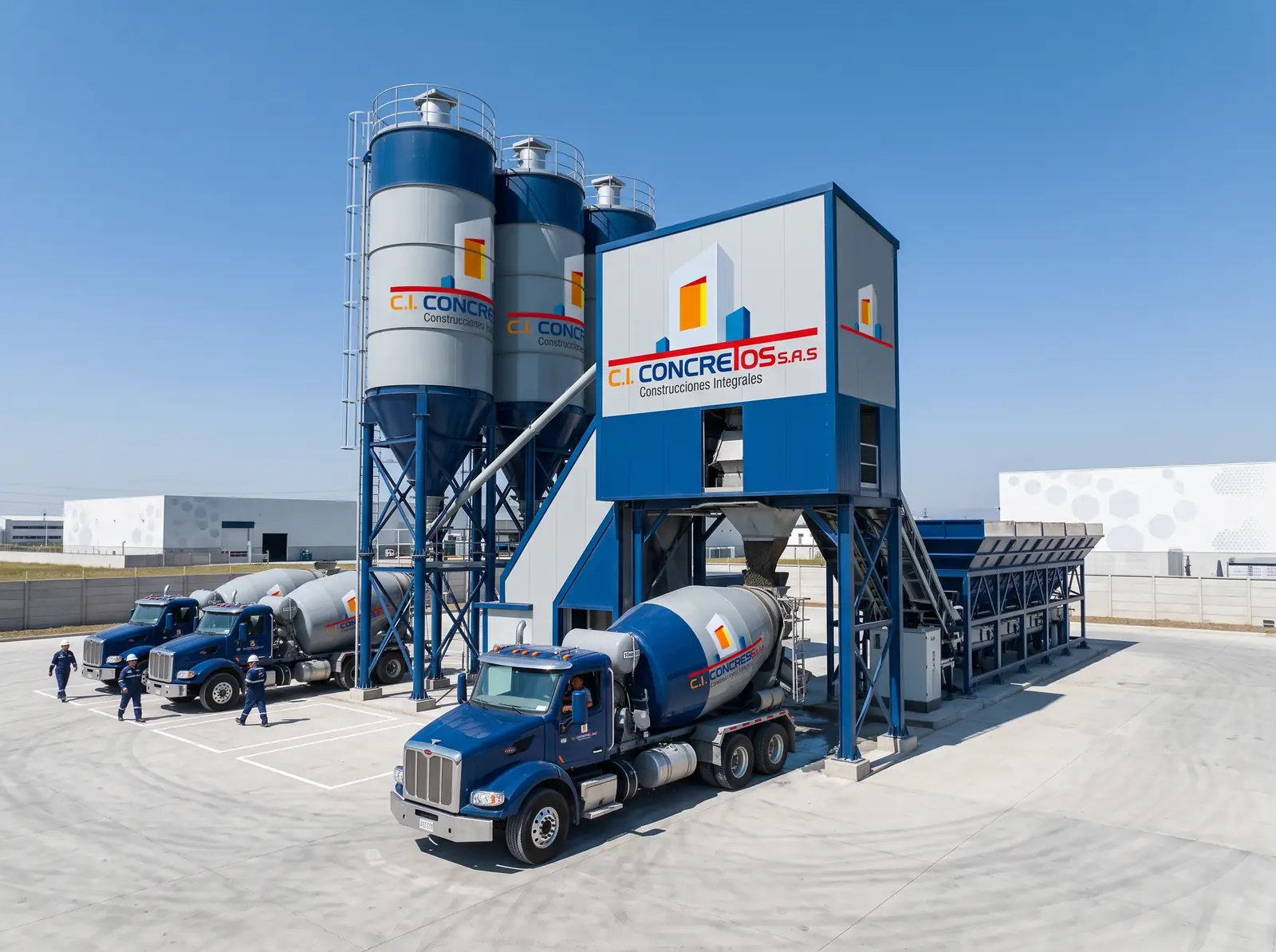 Planta dosificadora automatizada de concreto premezclado y silos de cemento CI CONCRETOS S.A.S.
